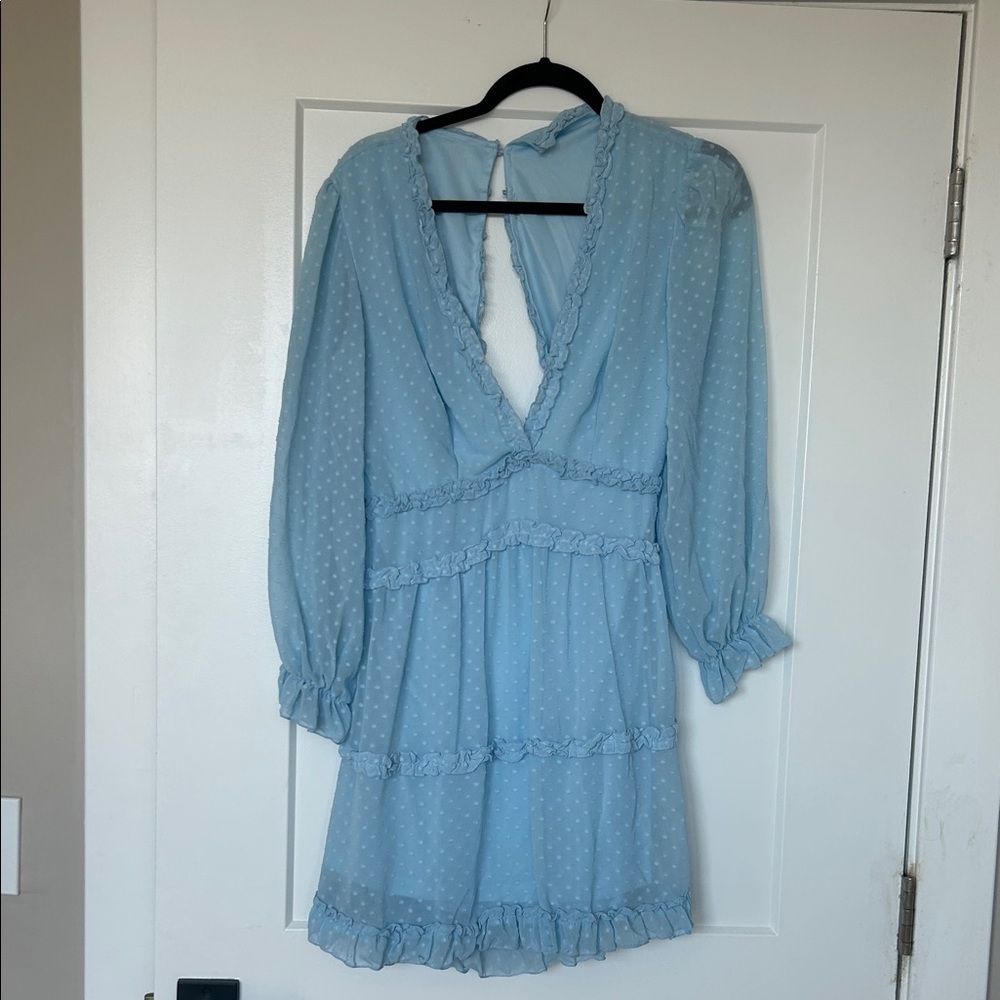 Amazon Light Blue Ruffle Dress - Picture 2 of 3